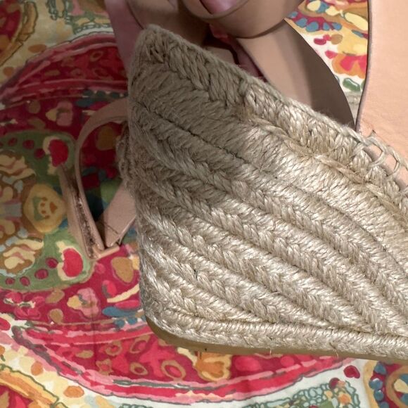 Tory Burch Bima espadrille wedge nude color sandal size 8 - Picture 7 of 10
